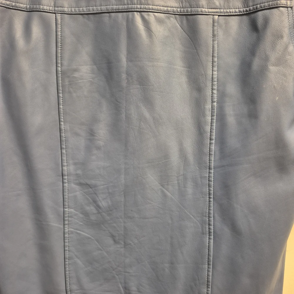 Leather  Blue Short Sleeve Shirt Jacket " DICOUNTED " - Picture 15 of 16